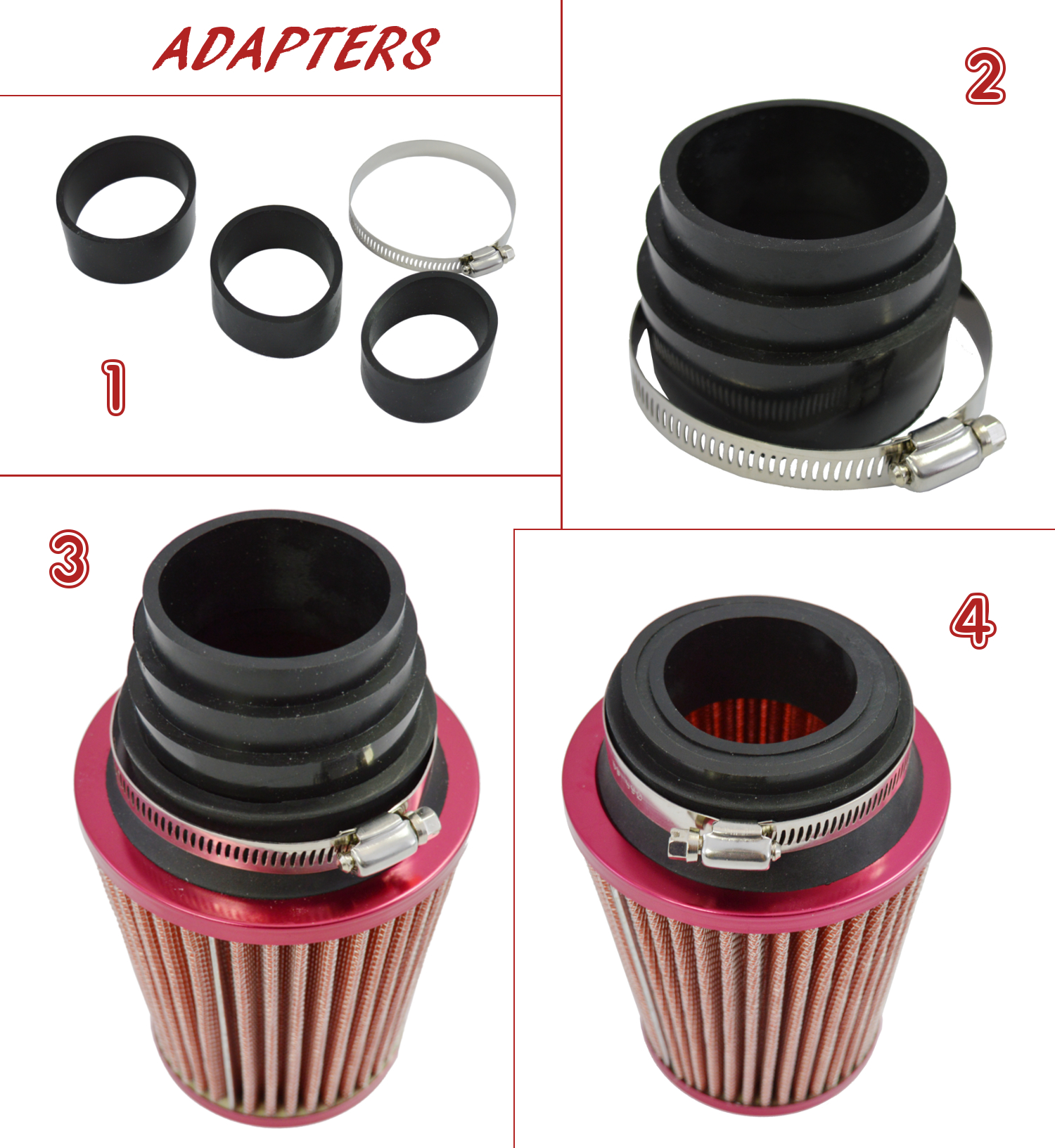 K&N TYPE UNIVERSAL PERFORMANCE COLD AIR FEED PIPE/AIR FILTER KIT