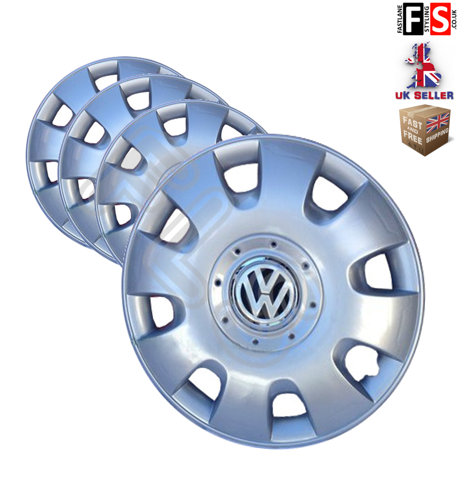 VW CADDY VAN 15" WHEEL TRIMS TRIM HUB CAPS COVERS NEW A SET OF 4 DL6054