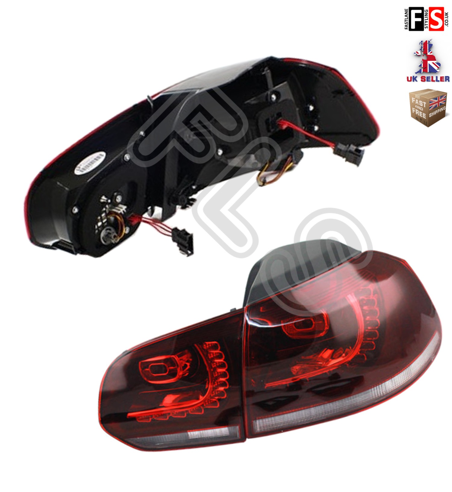 VW GOLF MK6 GTD GTI R20 LED REAR LIGHTS GOLF TAIL LIGHTS RHD CHERRY RED